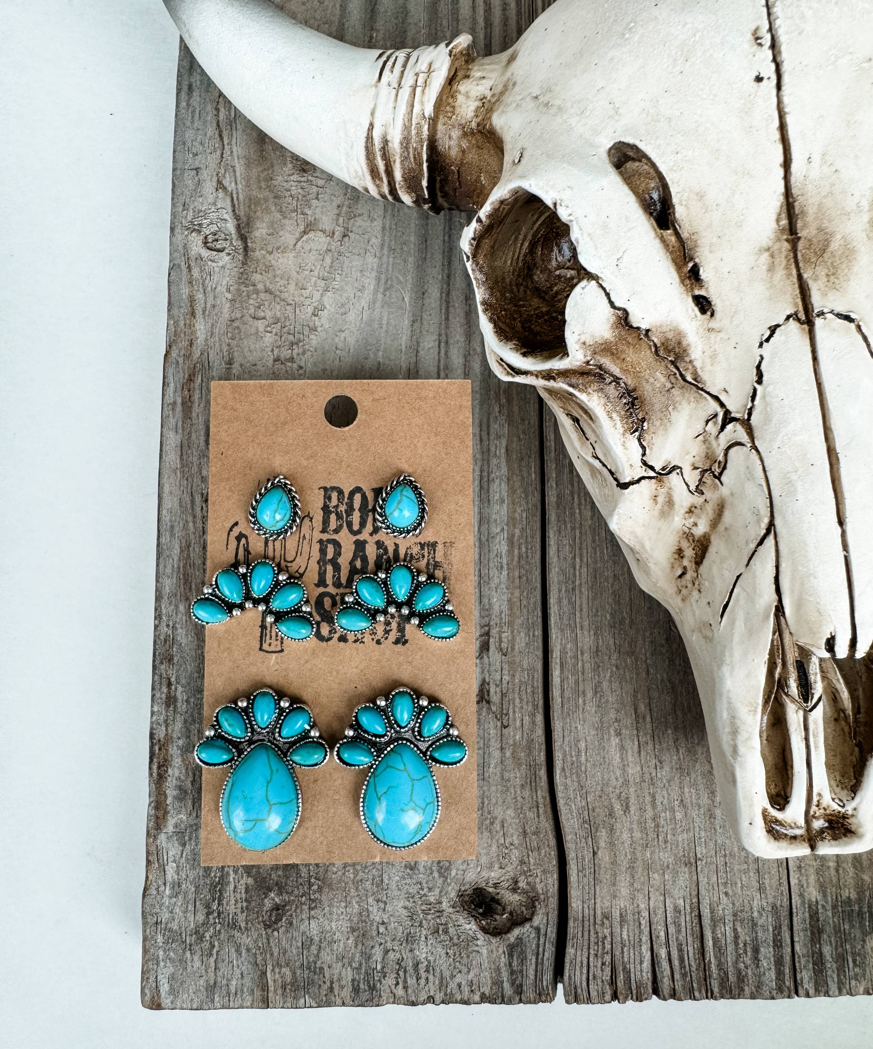 Boho Ranch Shop - Vente Parures de bijoux - Ensemble de 3 paires de boucles d'oreilles Western2