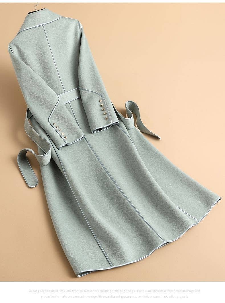 Productseeker - Vendita all'ingrosso Giacca antivento - Donna - Cappotto Slim Doppiato in Lana con Cintura per Donna CT86S12