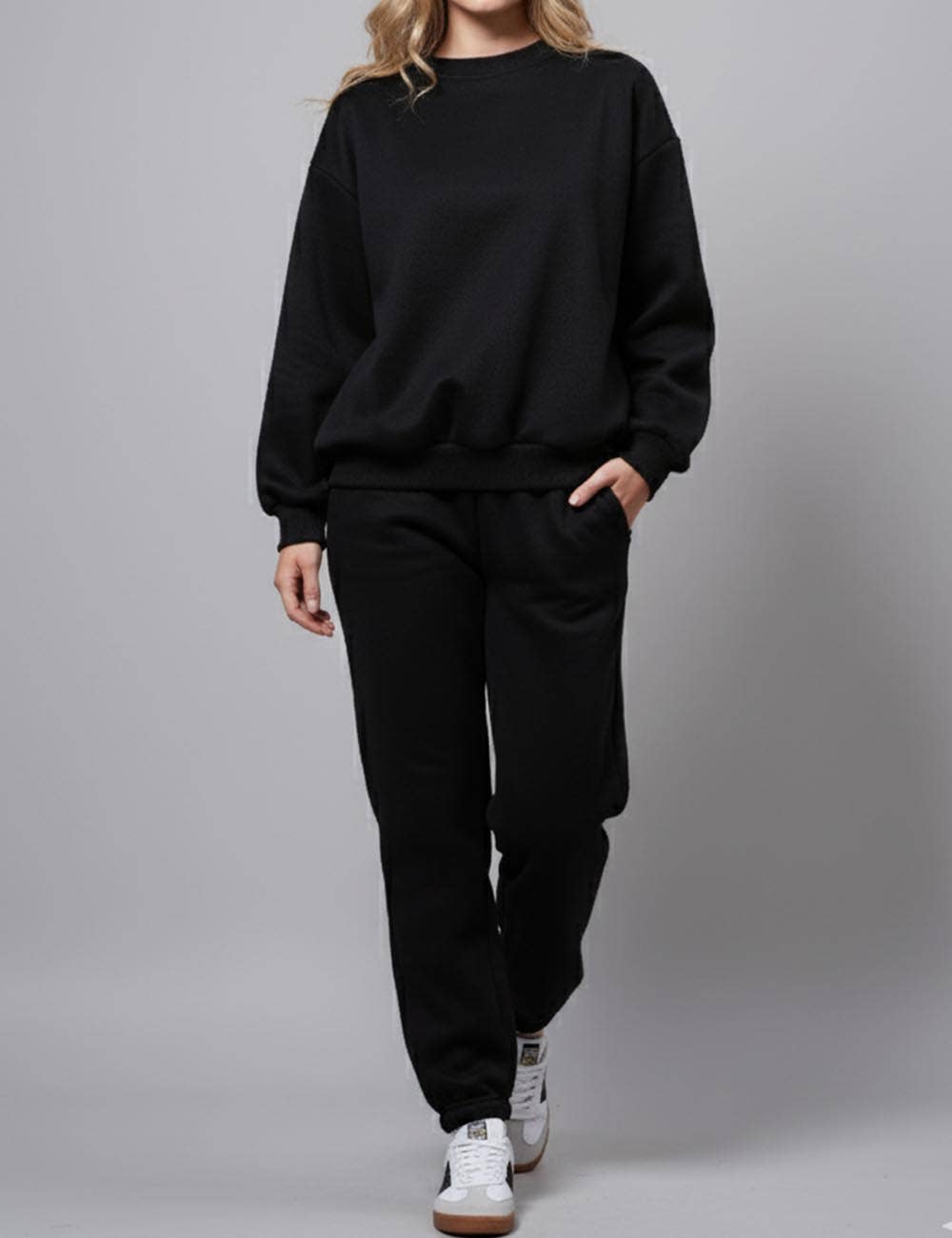 Sweetkama - Wholesale Lounge Set - Women's - Ladies Solid Color Sweatshirt and Pants Sets 211021A0