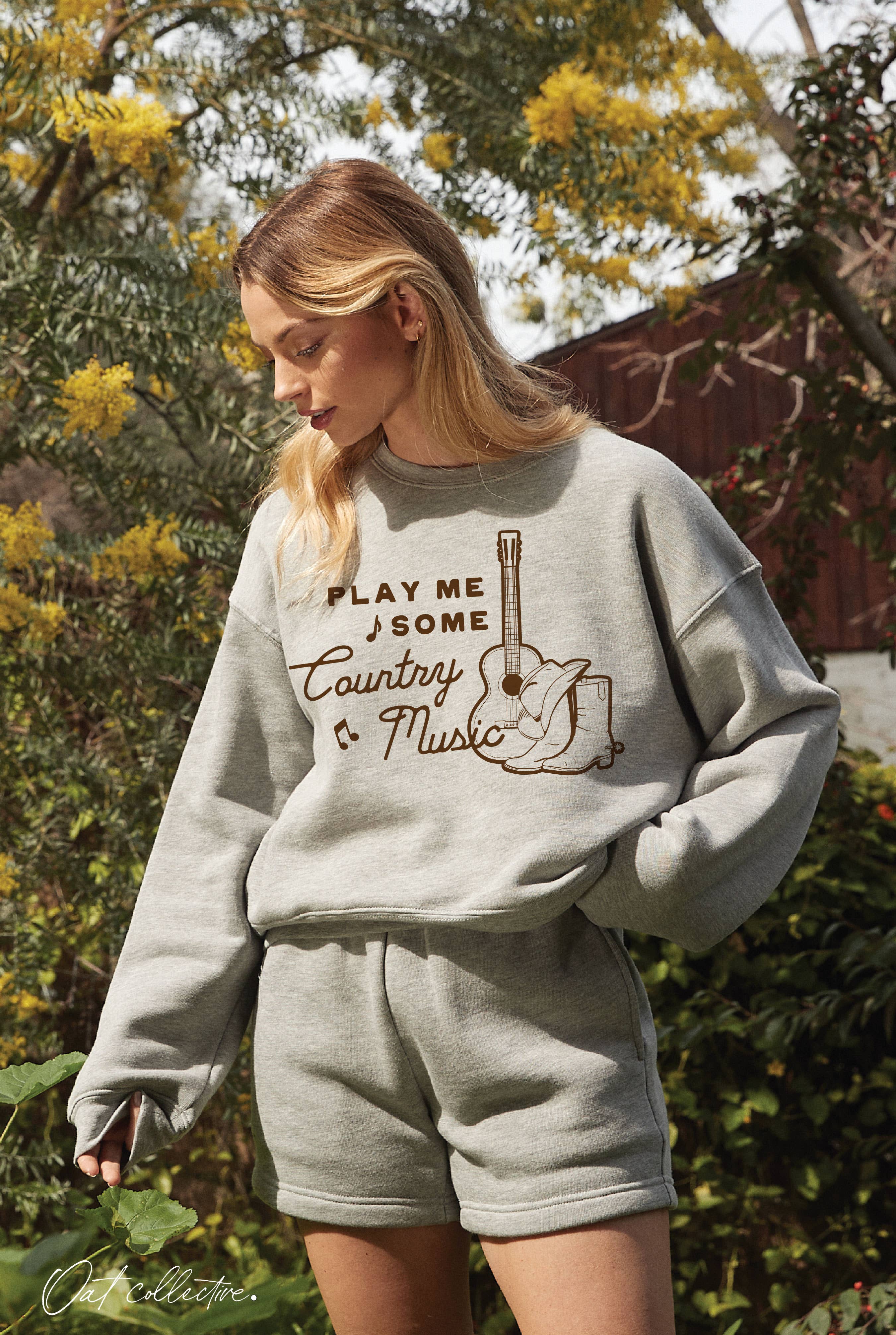 OAT COLLECTIVE - Wholesale Grafisch sweatshirt - Dames - SPEEL WAT COUNTRYMUZIEK VOOR ME Mid Graphic Sweatshirt11
