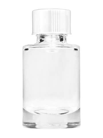 Tulip Clear Glass Bottle with Short Blk / Wht Plastic Cap6ml for wholesale by Best Bottles