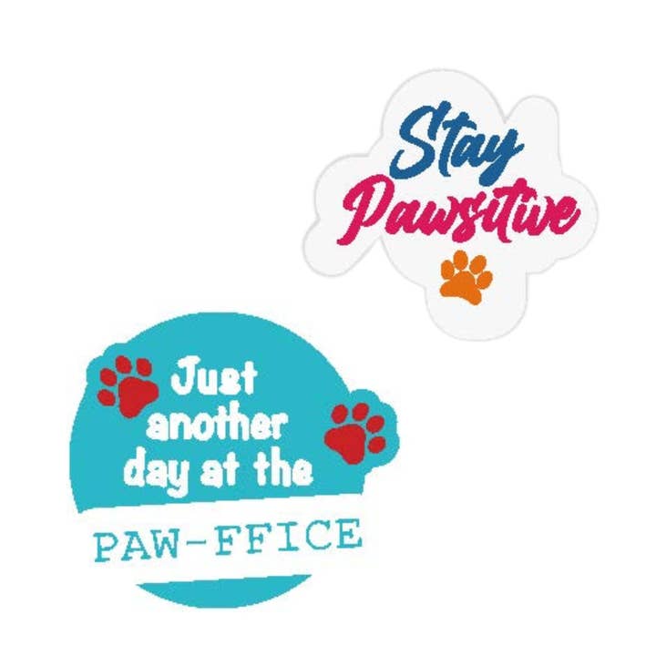 Wag-Witty Dog Bandana Charms!- Stay Pawsitive/Pawoffice for wholesale by Wag Around Town