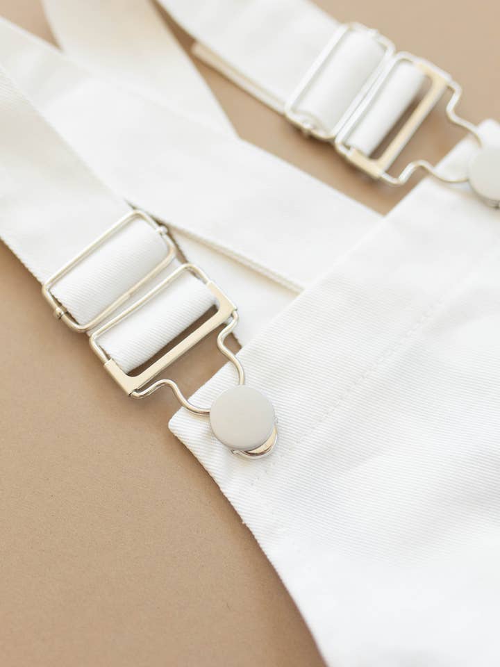 Denin Short Overalls in Marshmallow for wholesale on Faire3