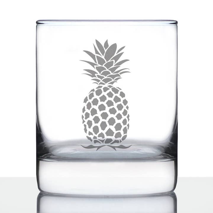 Pineapple Whiskey Rocks Glass - Tropical Gifts and Decor for wholesale by bevvee