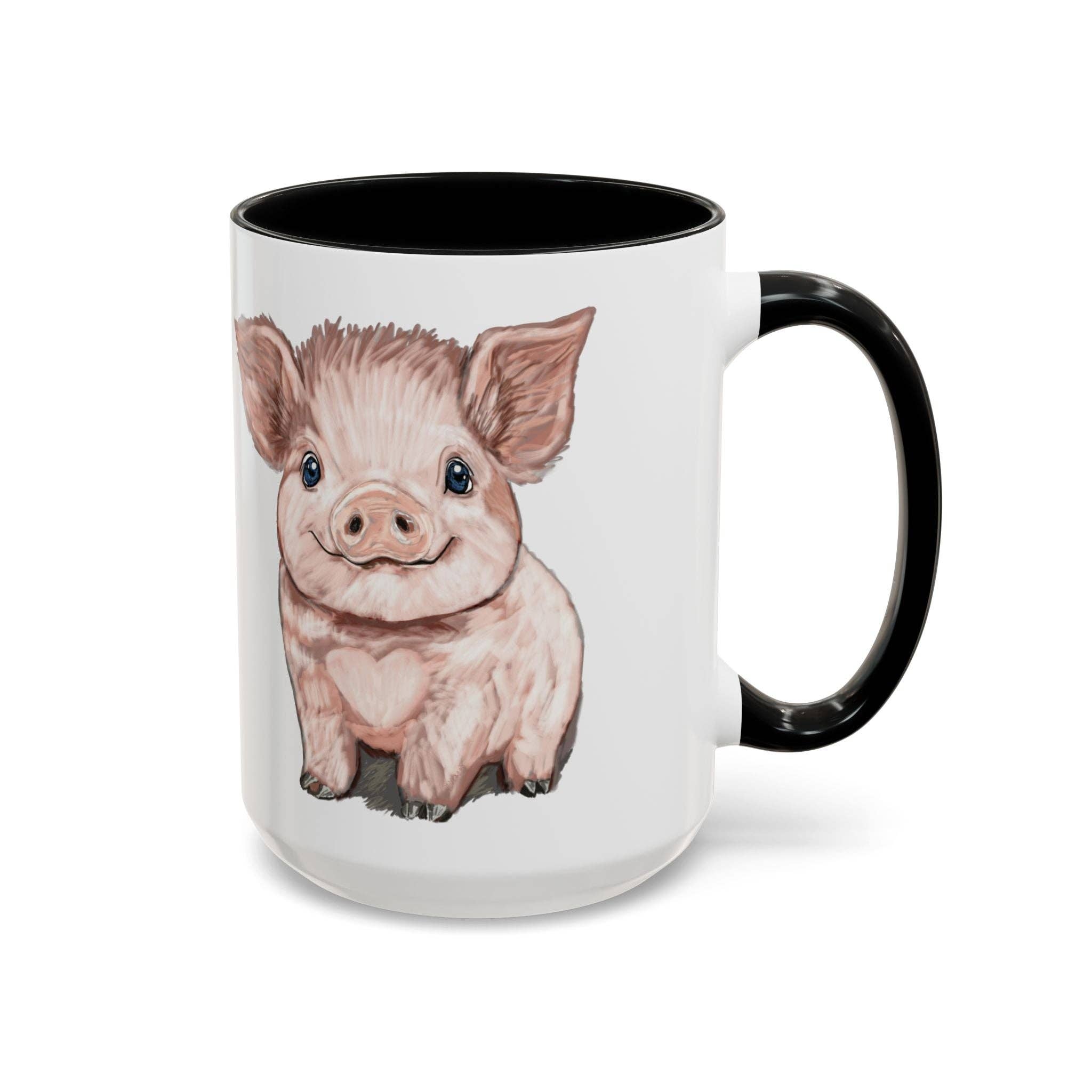 Blue Cava - Wholesale Coffee Mug - Adorable Piglet Two Tone Ceramic Mug - 11 oz & 15 oz4