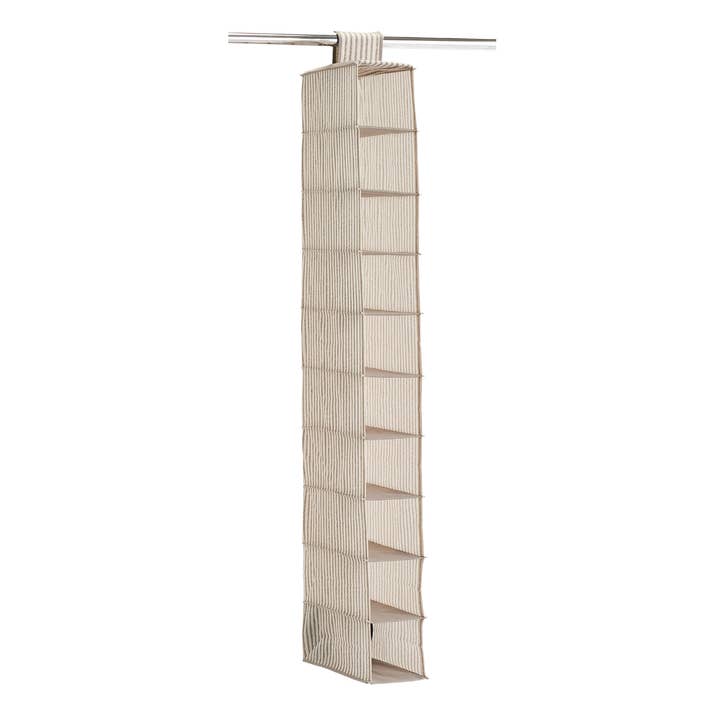beige Hanging Storage "Stripes", 10 Compartments, Fleece for wholesale on Faire