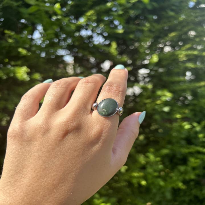 CONQUERing - Wholesale Cocktail/Statement Ring - African Jade Oval Crystal Element