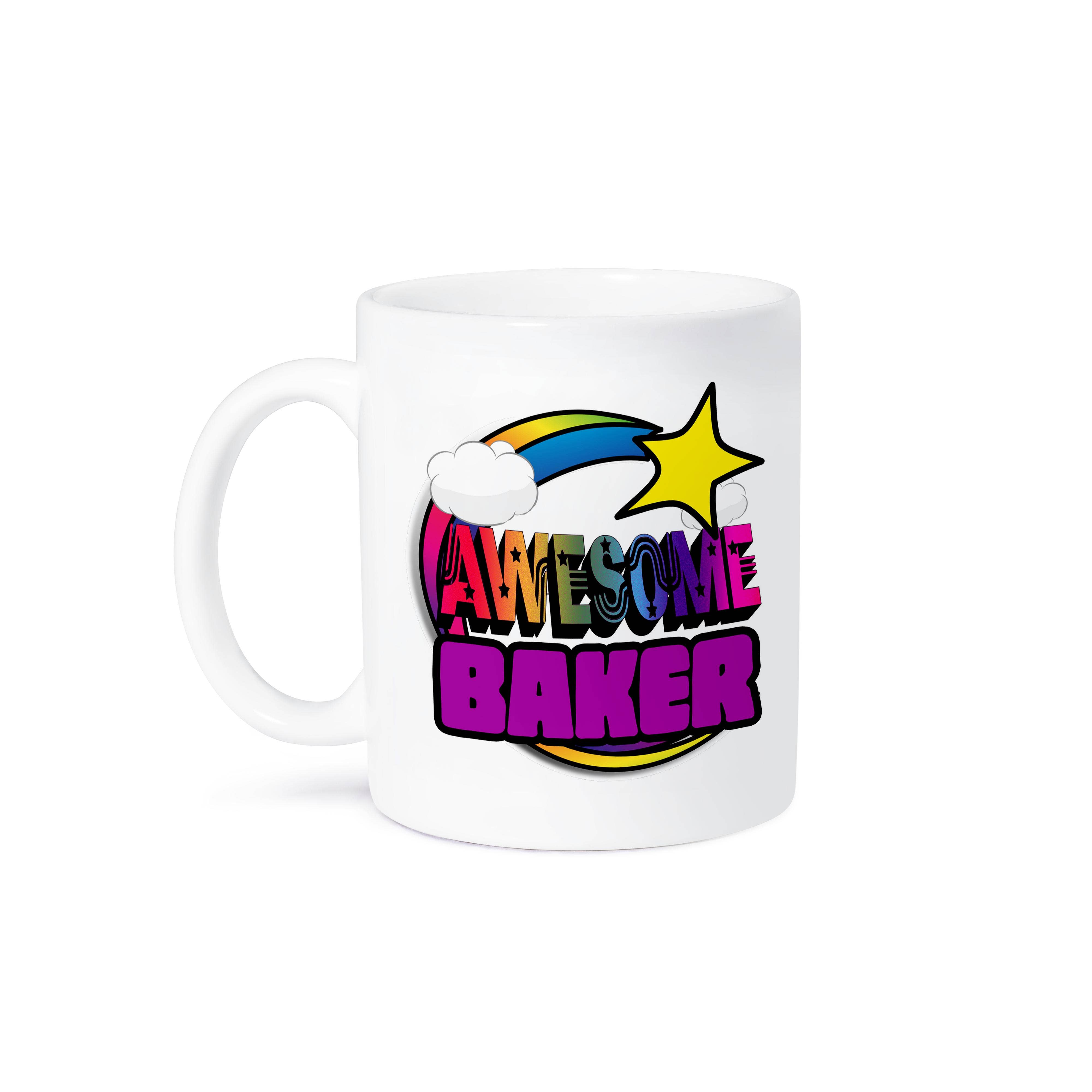 3dRose - Wholesale Coffee Mug - 3dRose, Shooting Star Rainbow Awesome Baker, Mug8