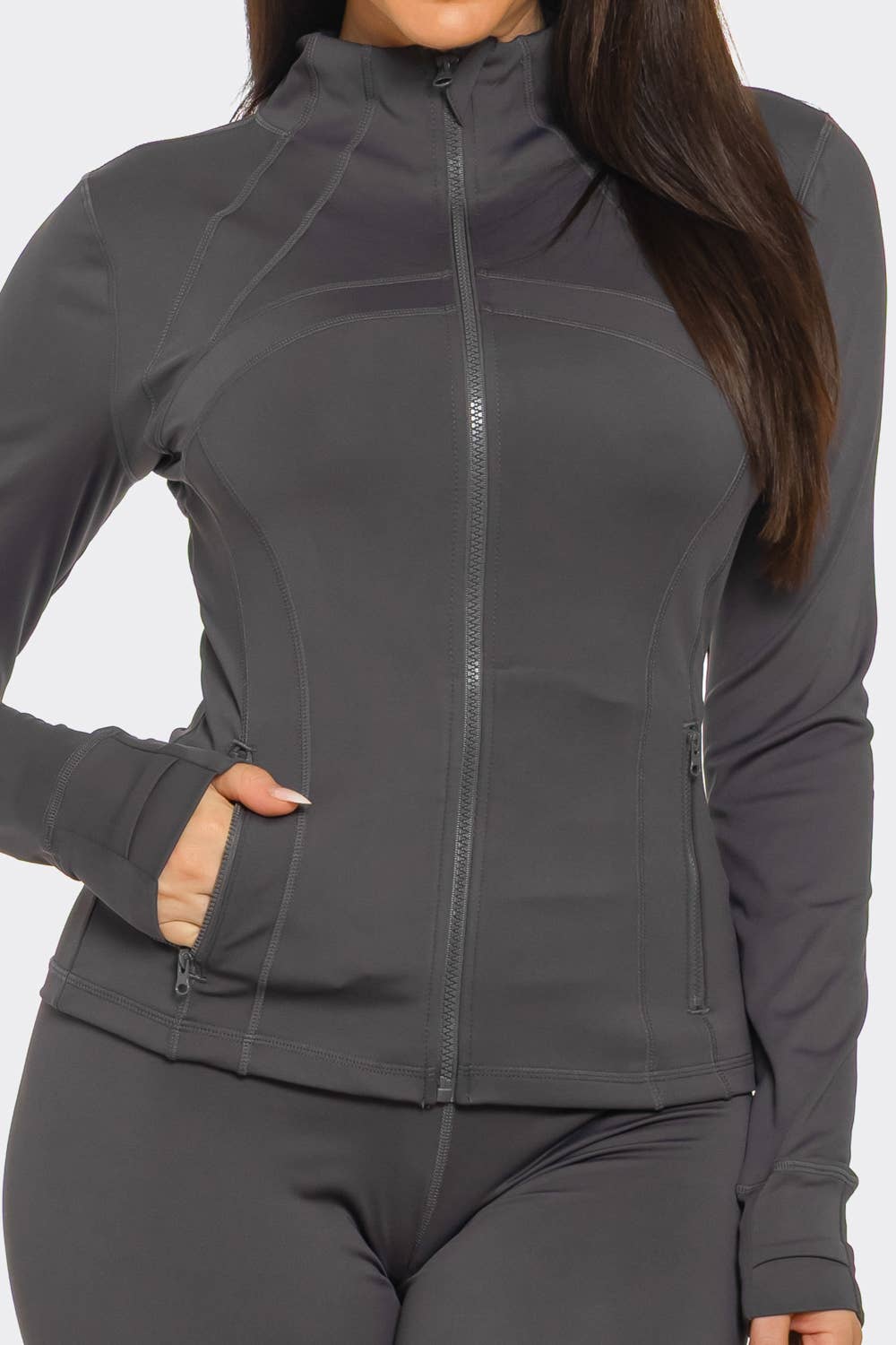 Julia by LoveJ - Wholesale Activewear Set - Women's - Front Zip Up Jacket And Leggings Set9