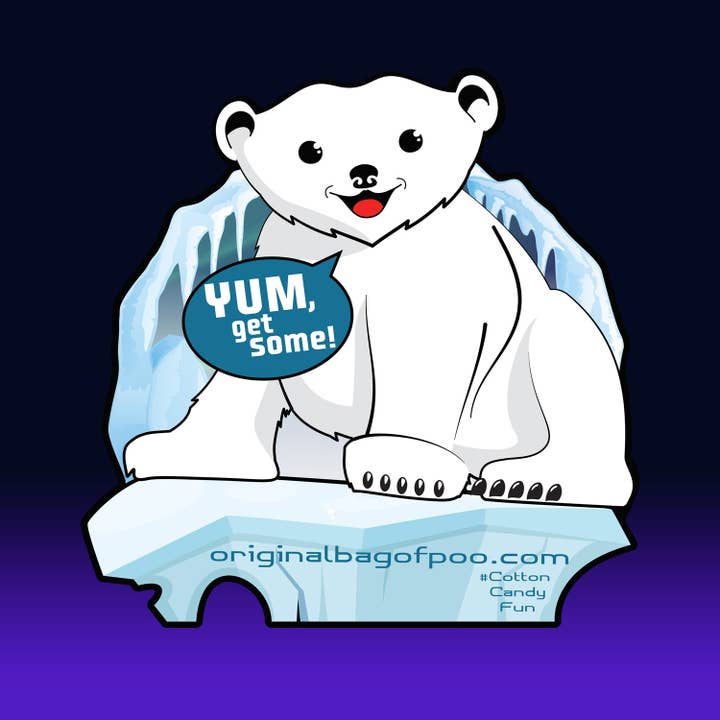 "The Original Bag of Poo"® Novelty Cotton Candy - Vente Barbes à papa - Le Sac Original de Caca® (Caca de Barbe à Papa Ours Polaire)4