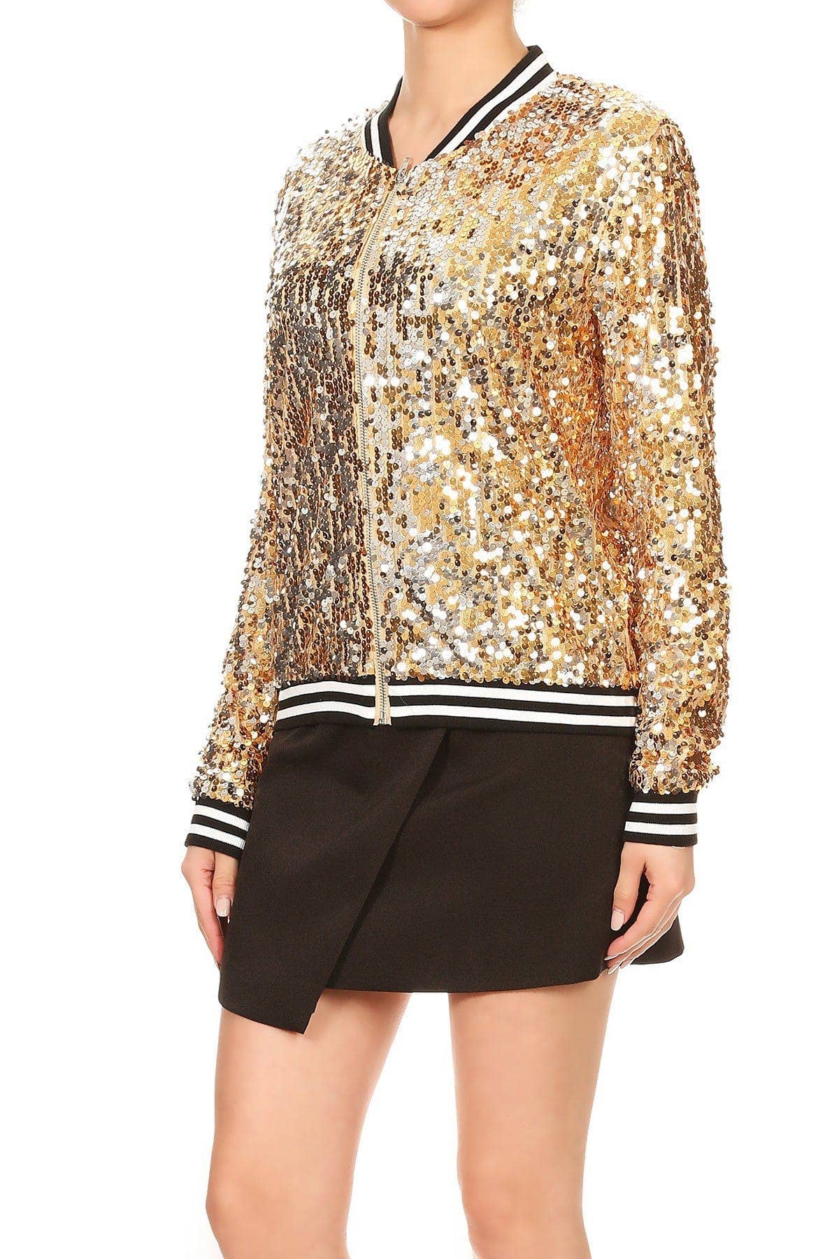 Anna Kaci Wholesale - Vente Bombers – femme - Blouson aviateur zippé à sequins4