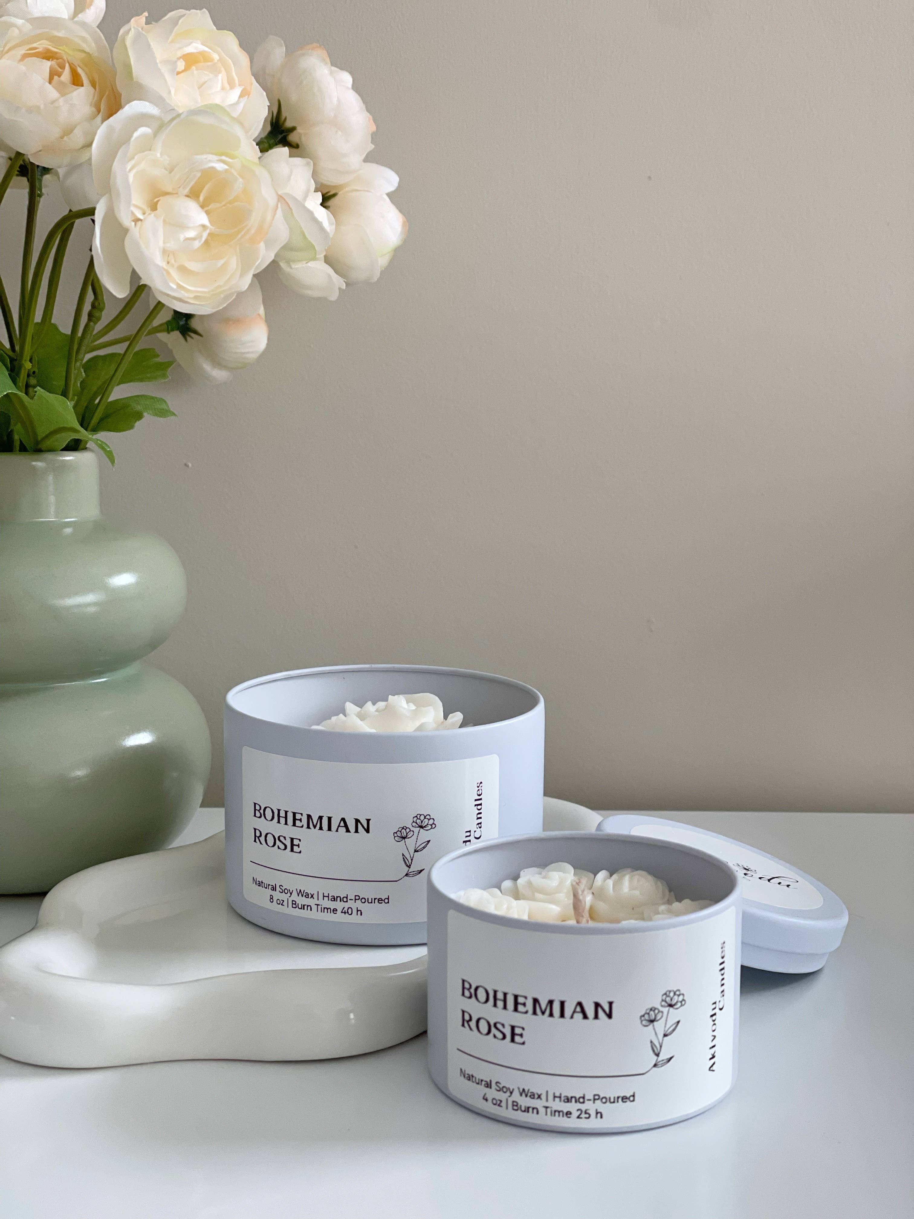 Akivodu Candles - Vendita all'ingrosso Candele regalo - Candela Bohemian Rose 8 oz - Profumazioni Multiple6