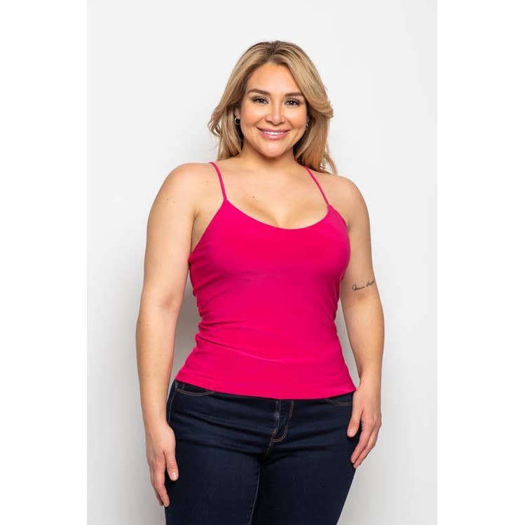 Curve Market - Vendita all'ingrosso Canotta - Donna - CANOTTA CAMI CON SPALLINE DOPPIE FODERATE TAGLIE FORTI0