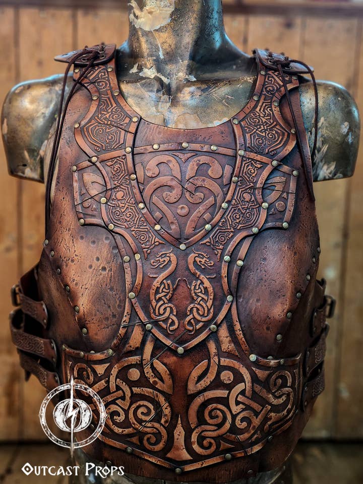 Armadura de torso de cuero celta vikinga para venta al por mayor de Outcast Props