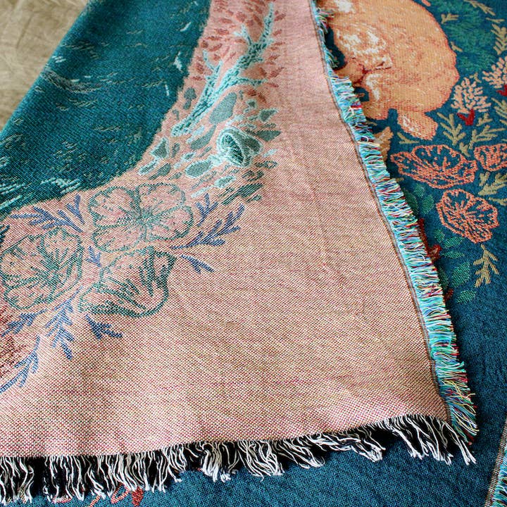 Mustard Beetle - Wholesale Throw Blanket - Woven Blanket Tapestry: Fox & Hare11