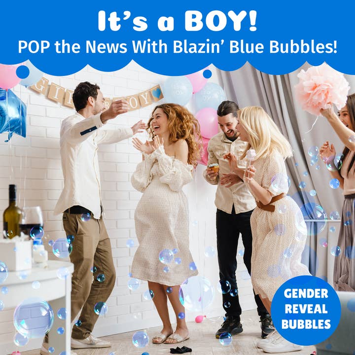 South Beach Bubbles - Wholesale Bubble Wand - Kids - PoppinColorz Blazin' Blue Color Bubbles-8 Party Favors(Case)