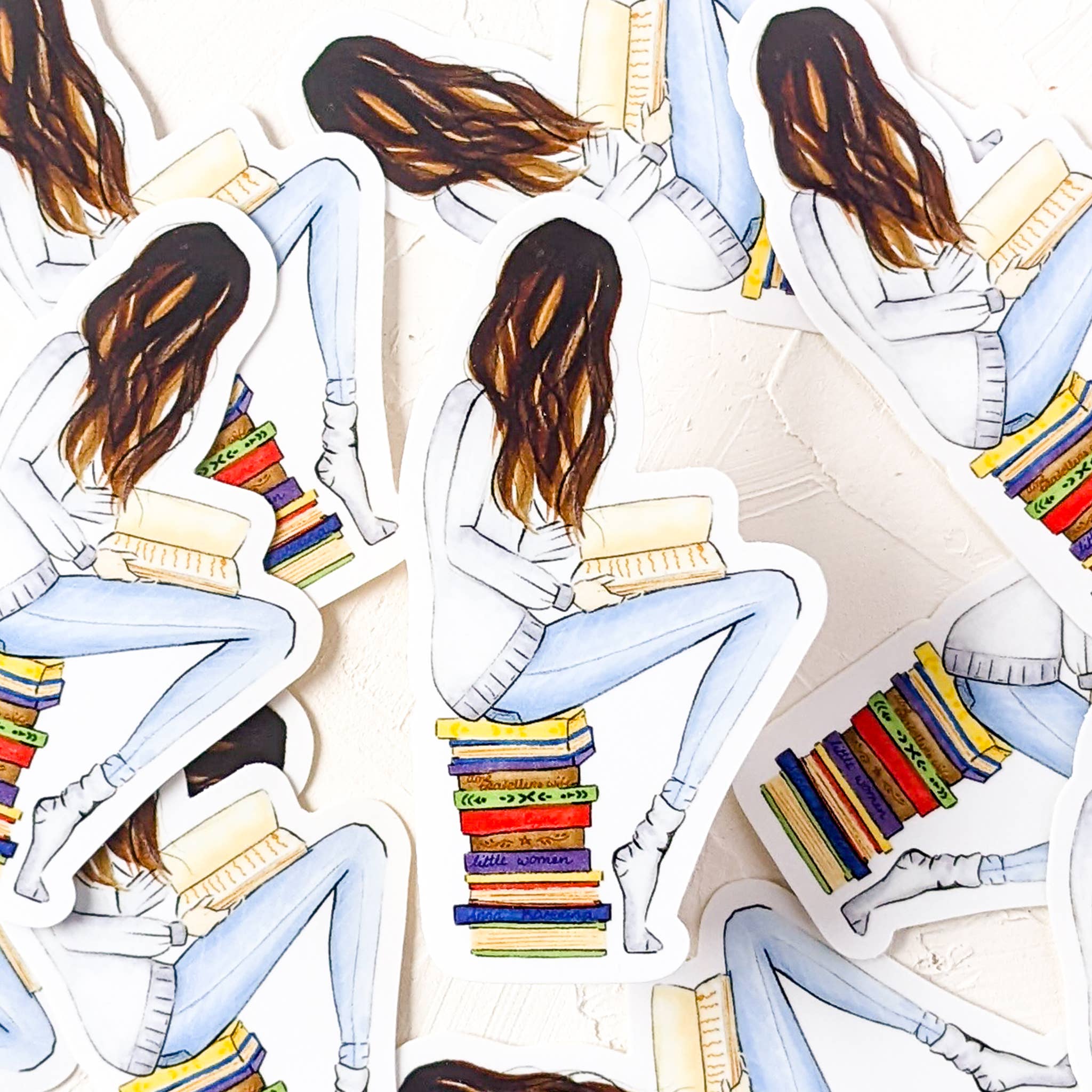 Almeida Illustrations – Adesivo por atacado – Adesivo de leitor ávido de vinil 4 “x2.1"2