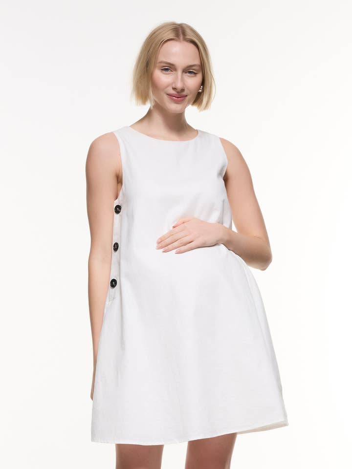Soon Maternity - Wholesale Dress – Maternity - Maeve Linen Feeding Dress0