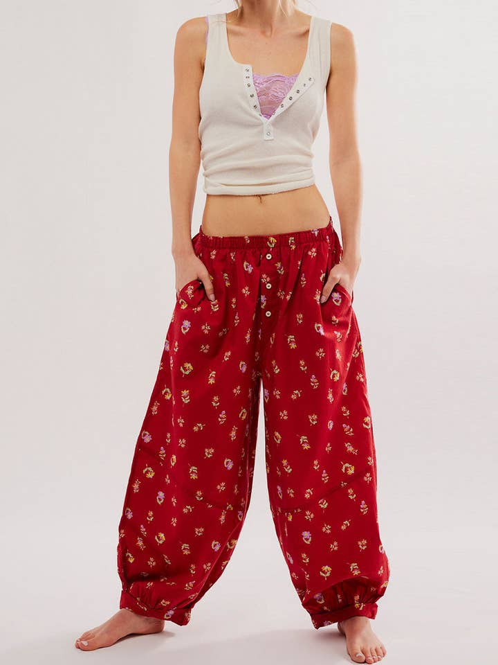 safistyle - Wholesale Pants - Women's - Floral Print Buttoned Pants4