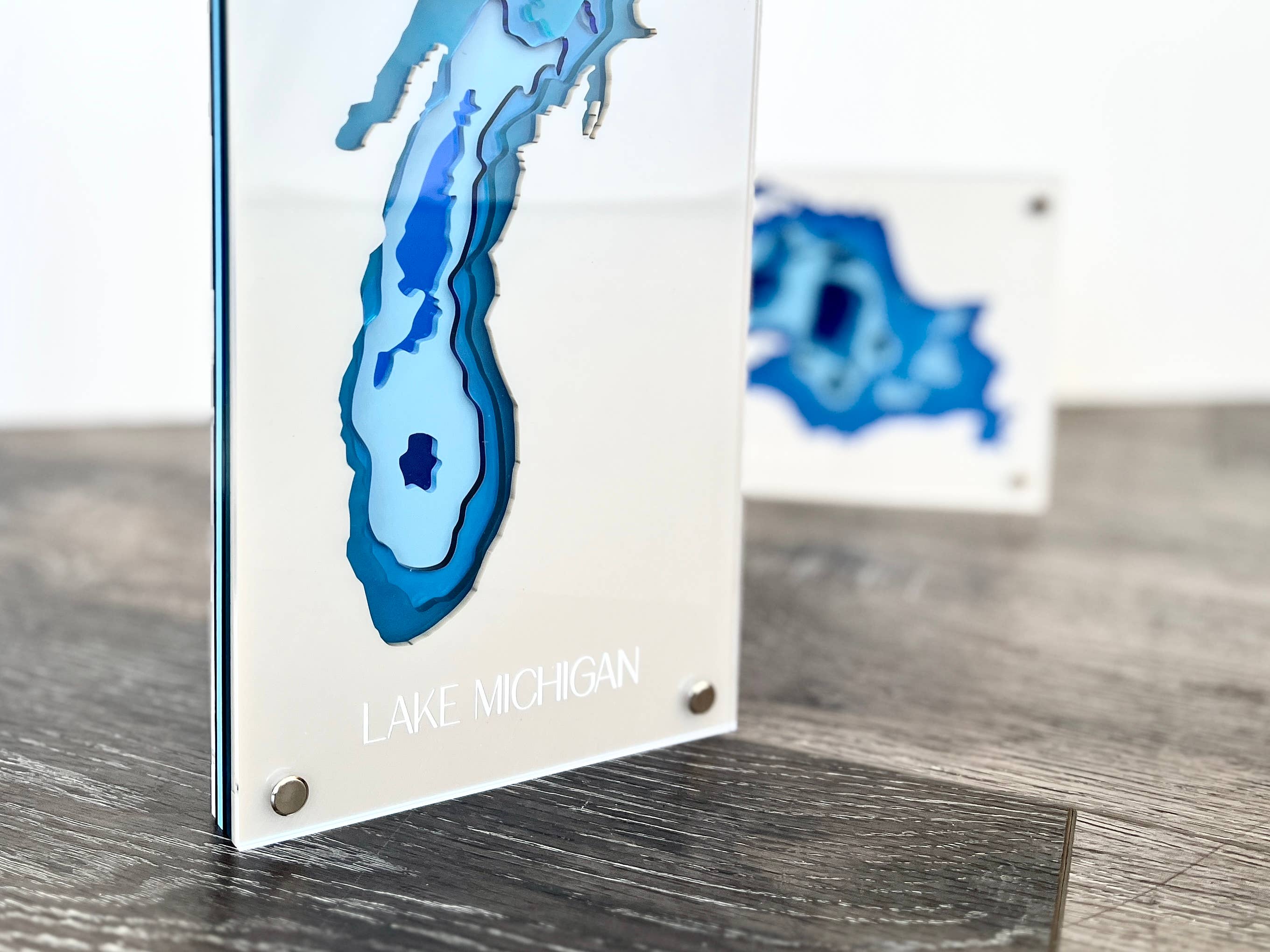 SJ Imaginations - Wholesale Wall Accent - Bathymetric Lake Maps, Multi-layered Acrylic, Custom1