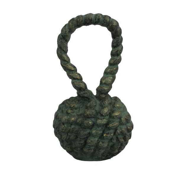 Hampton Nautical - Wholesale Door Stop - Antique Seaworn Bronze Cast Iron Sailors Knot Door Stopper 10"