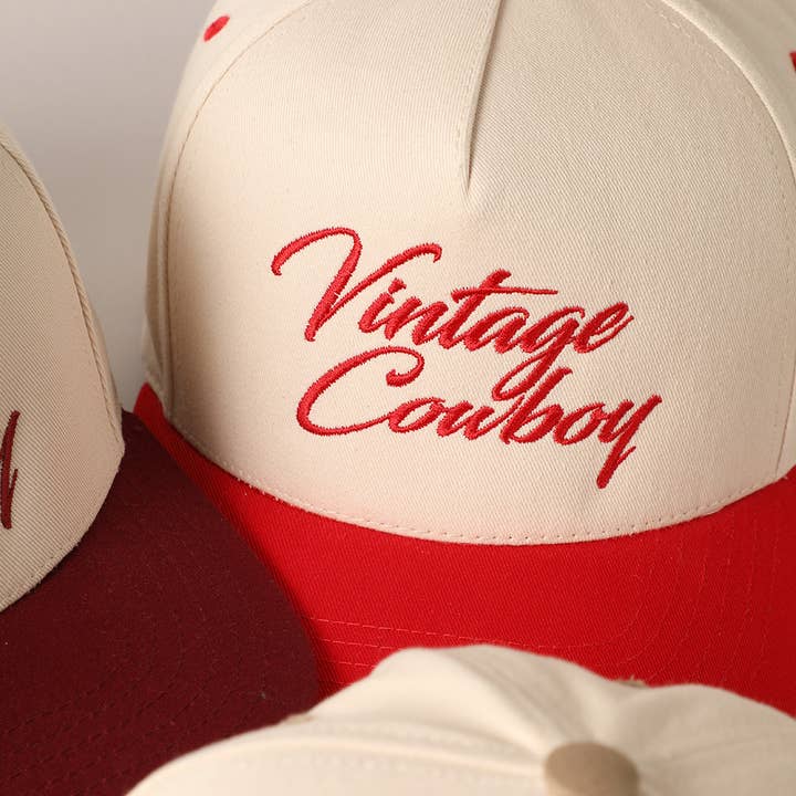Fashion City - Wholesale Baseball cap – Unisex - Vintage Cowboy Embroidery Two Tone Baseball Cap14