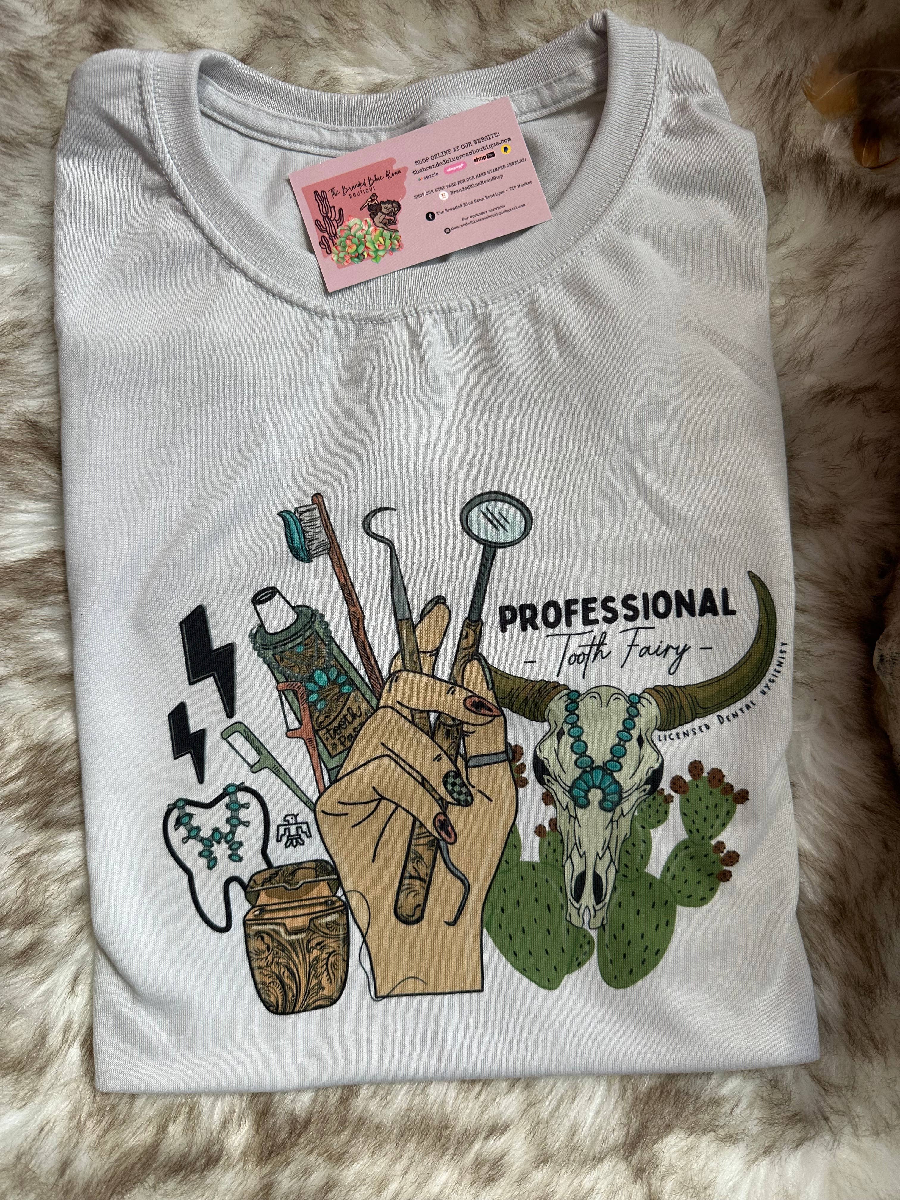 The Branded Blue Roan - Wholesale Screen Printed T-Shirt - Women's - Dental Hygienist Tshirt, Dentistry Western Graphic Tshirt2