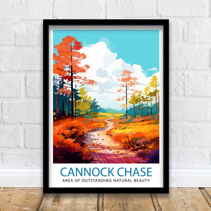 Cannock Chase AONB Poster Staffordshire Nature Reserve Art Cannock Chase Poster English Woodland for wholesale by InkNPrintz