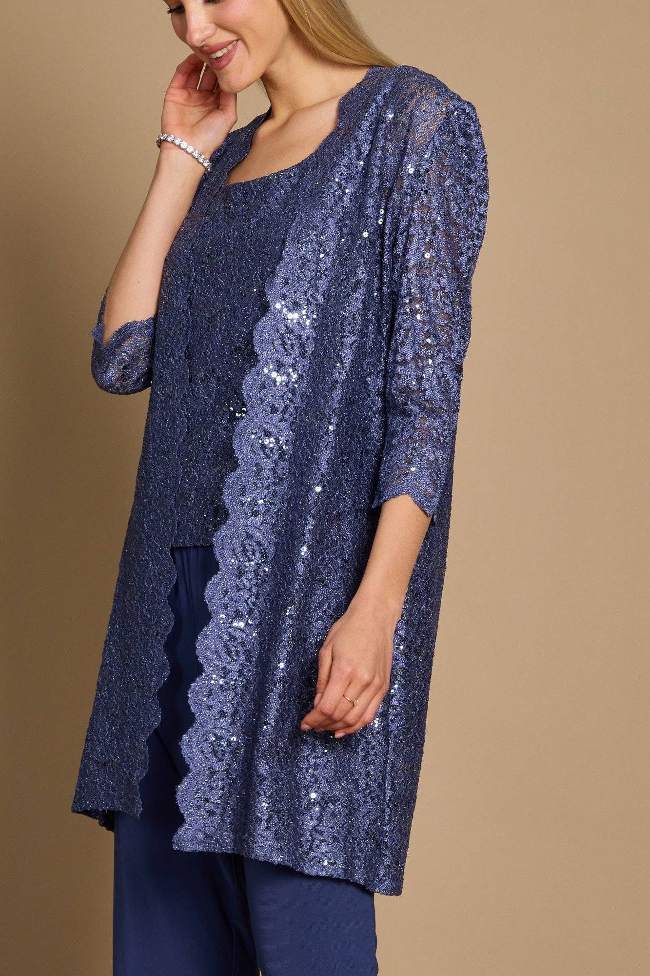 Kos Couture - Wholesale Kostuum - Dames - Grote Maten Moeder van de Bruid Formeel Broekpak Groothandel20