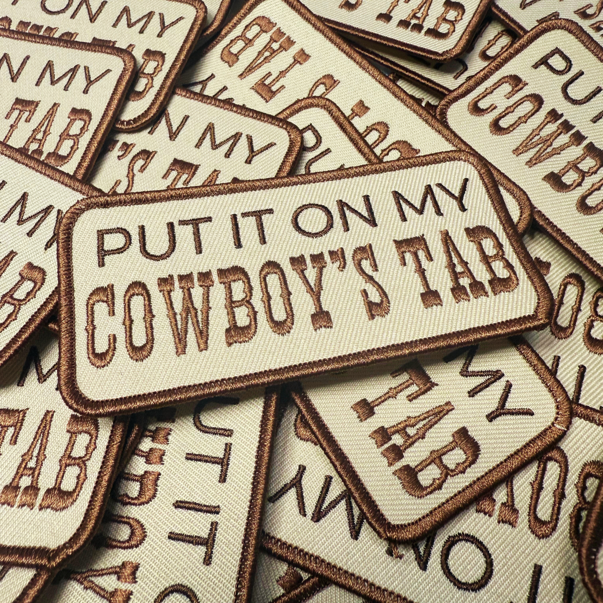 TEELUX - Wholesale Patch - 4" Put it on my COWBOYS TAB -  Embroidered Hat Patch3