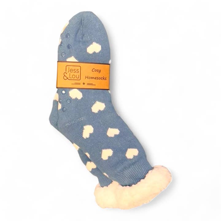 Calzini Pantofola Super Comodi Foderati | Stelle, Cuori o Pois | per la vendita all'ingrosso da parte di Jess & Lou