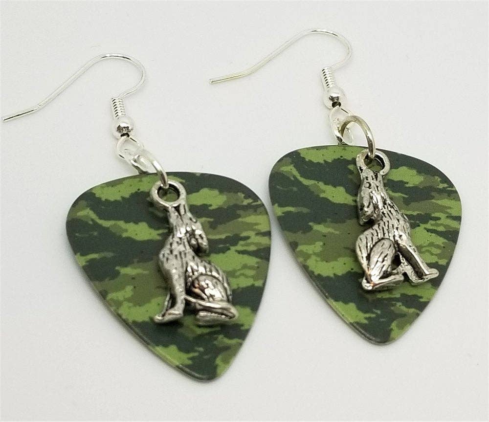Simply Raevyn - Wholesale Dangle Earrings - Wolf Charm Guitar Pick Earrings11