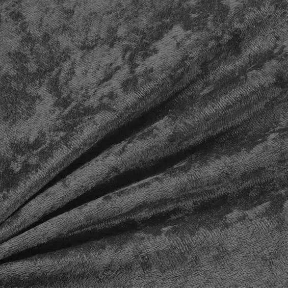 Mjuk krossad pannevelour i kolsvart, 58/60" tyg för wholesale av Radyan Fabrics