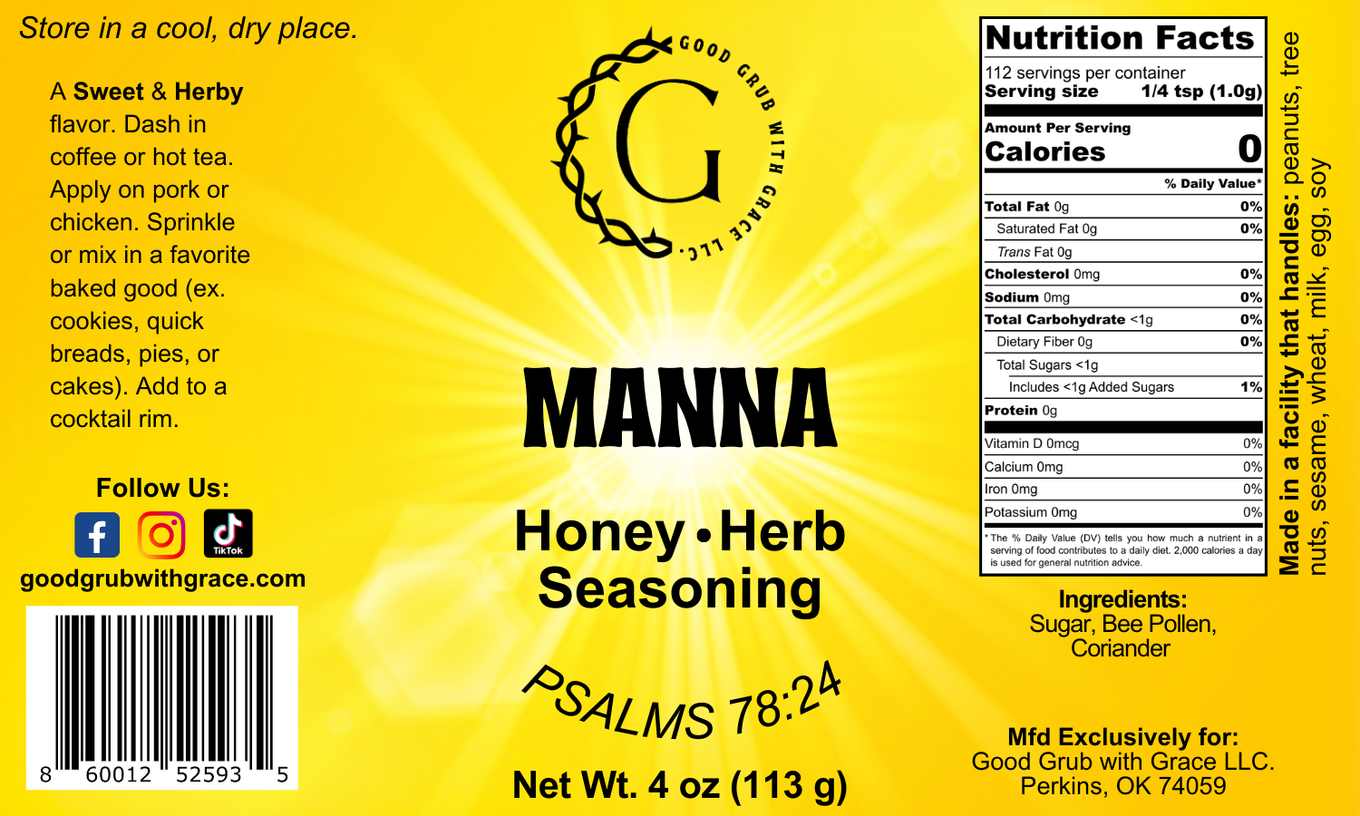 Good Grub with Grace LLC. - Wholesale Dried Spice Mix - Manna10