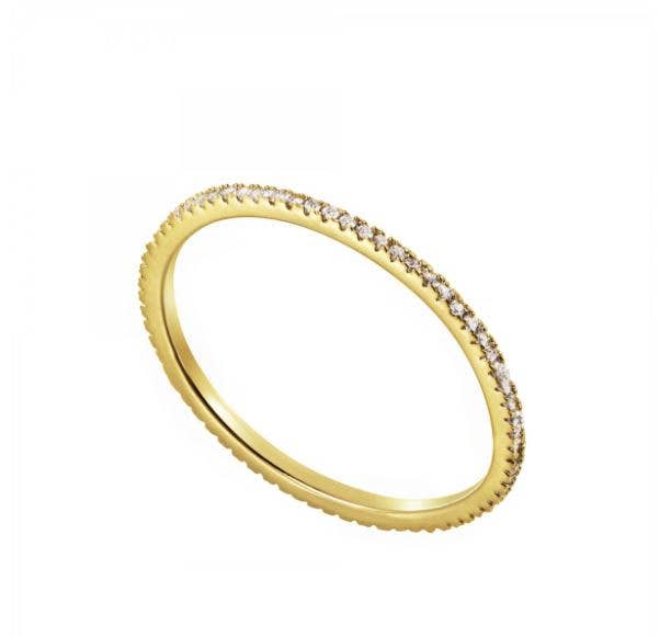 Heilo Jewelry - Wholesale Multi-Stone Ring - Gold Thin Eternity Ring Band with Cubic Zirconia1