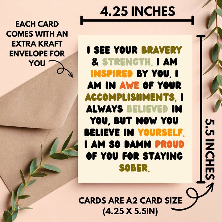 As Told By Ellie - Wholesale Encouragement Card - Sobriety Card, Proud of You Sober Gift, Sobriety Gifts1
