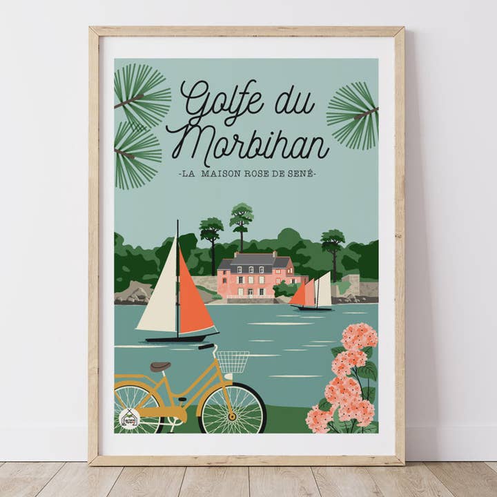 Manifesto GOLFO DI MORBIHAN - La Casa Rosa di Séné per la vendita all'ingrosso da parte di Les Petits Yéyés