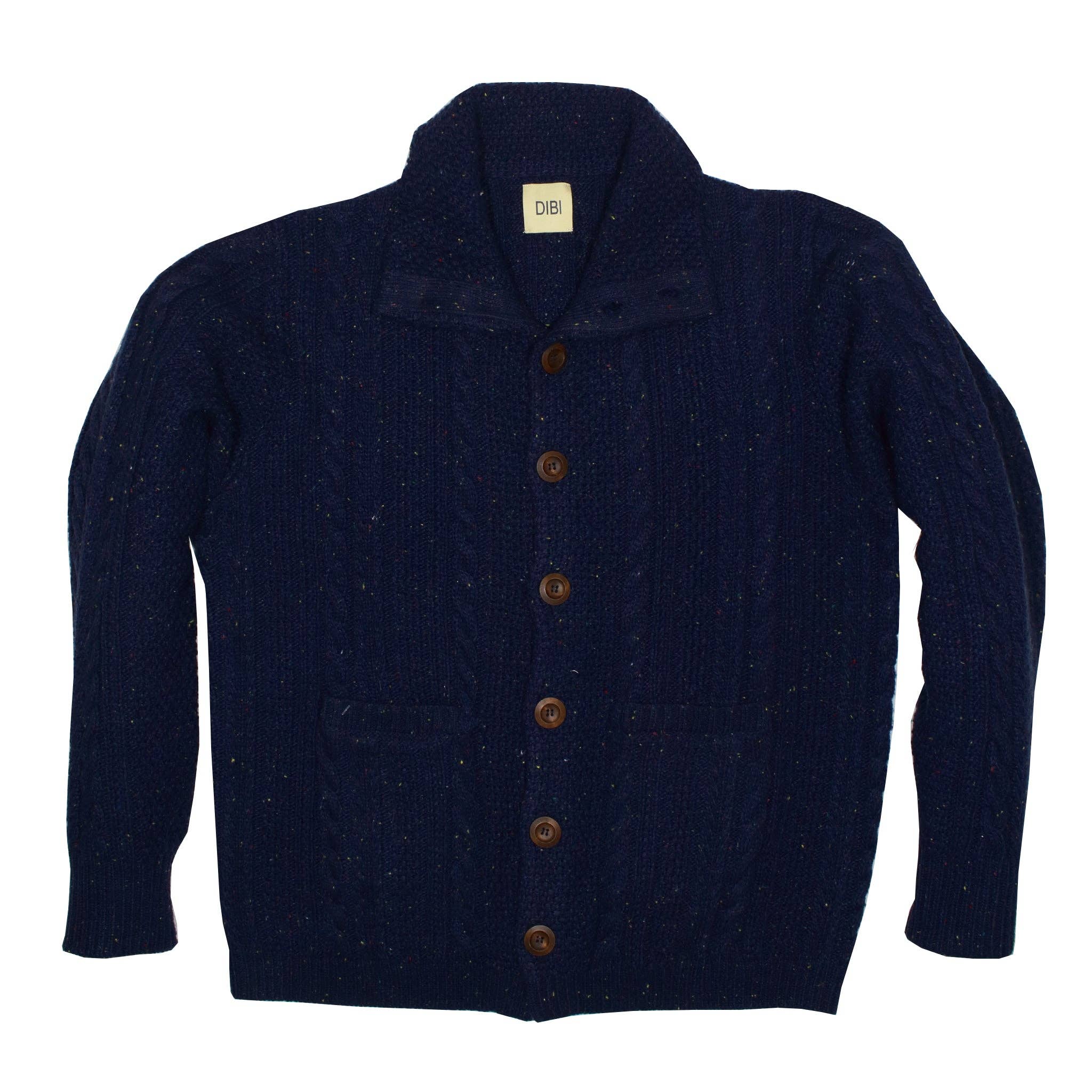 DIBI - Wholesale Cardigan - Men's - Navy Donegal Cardigan Sweater2