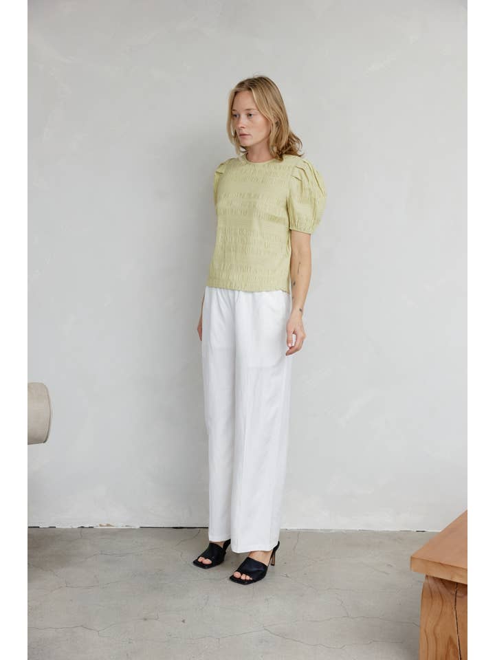 MOD REF – wholesale Blus - Dam – The Celia Top | Texturerad puffärmad topp5