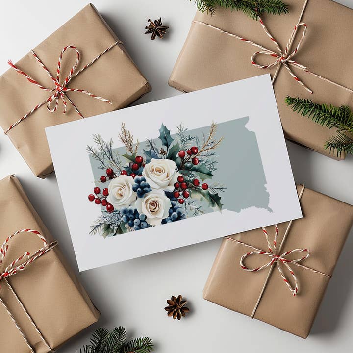 South Dakota julekort | Fire Årstider-serien for engroshandel hos Paperfinch Design
