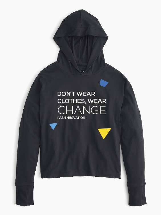 YesAnd x Fashinnovation Gloria Hoodie Tee for wholesale by YesAnd