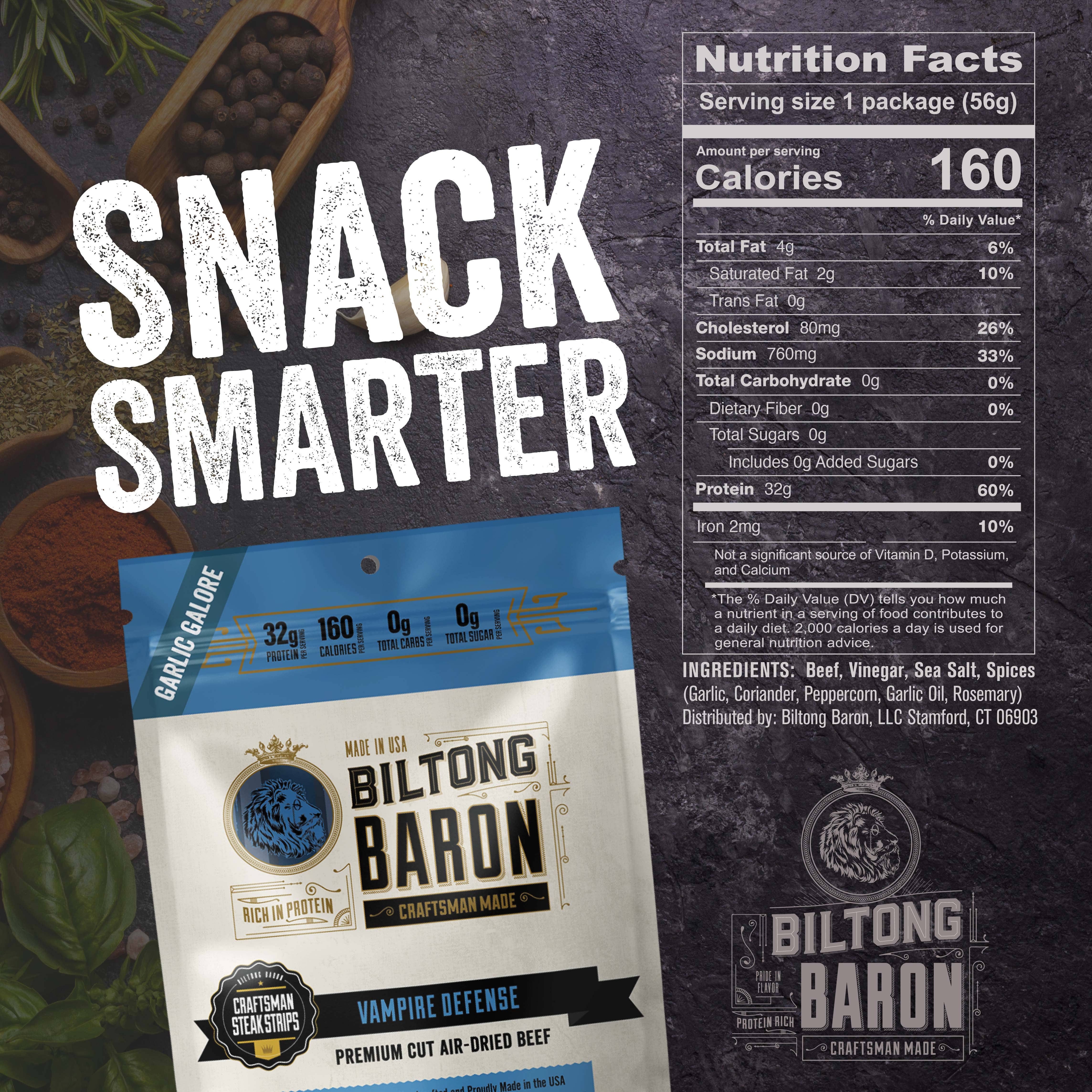 Biltong Baron - Vente Viande séchée - Biltong Baron Vampire Defense Recette Sac 2oz1