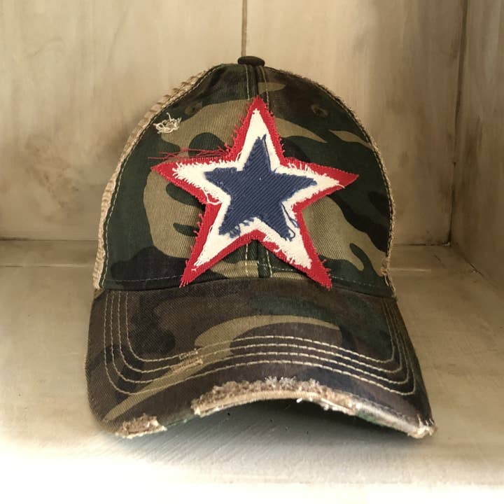 BohoGroove - Wholesale Baseball Cap - Women's - Star Hat, Red, White and Blue Hat26