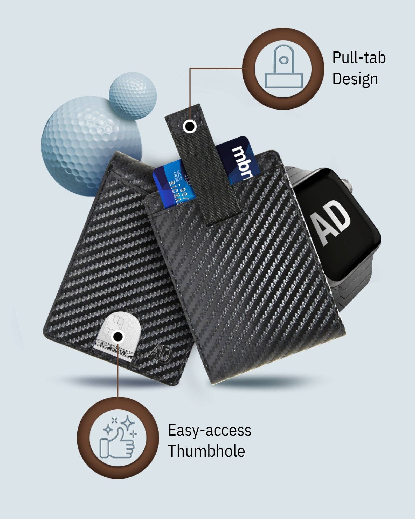 Access Denied Accessories - Vente Portefeuille – homme - Portefeuilles Bifold pour Hommes Portefeuille Mince en Cuir RFID avec Sangle de Tirage3