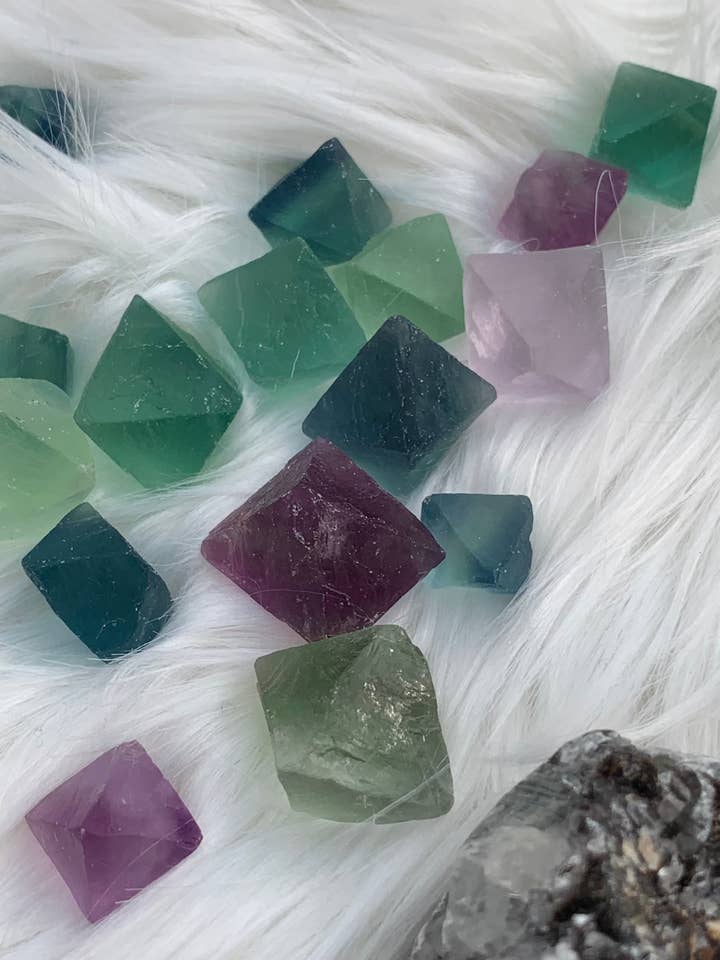 Rainbow Fluorite Octahedron - Rare - China for wholesale by Wild Peonies Xo