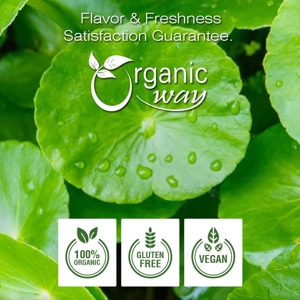 Organic Way LLC - Vendita all'ingrosso Proteine/superfood in polvere - Polvere di Gotu Kola (Centella Asiatica) - Tisana | Certificata Kosher e USDA | Vegana, Non-OGM e Senza Glutine | Testata per Metalli Pesanti e Purezza | Sacchetto Richiudibile | 100% Cruda dall'India8