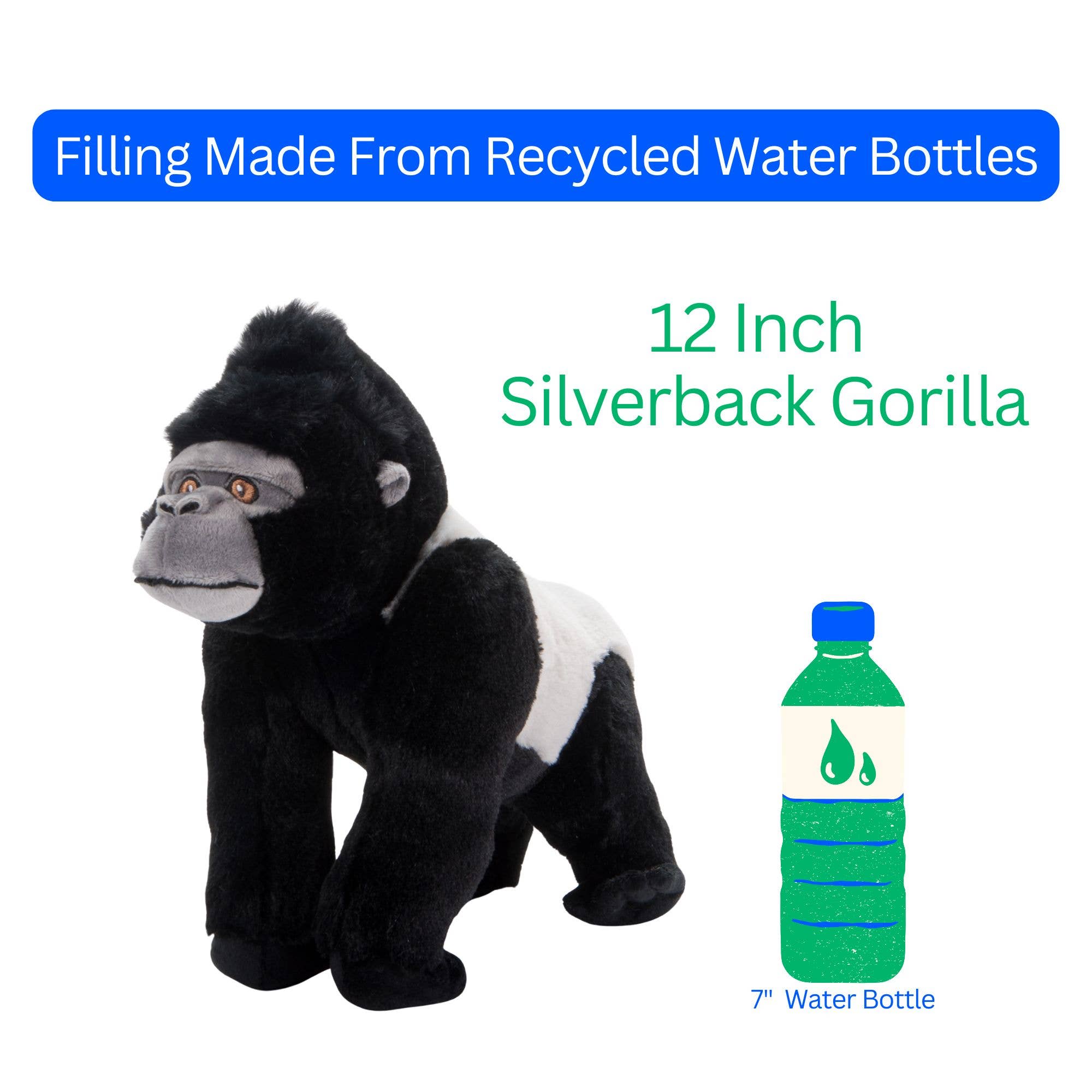 The Petting Zoo – Engroshandel Plyslegetøj - Børn og baby – Earth Keeperz Silverback Gorilla medium 12" Genbrugsbamse3