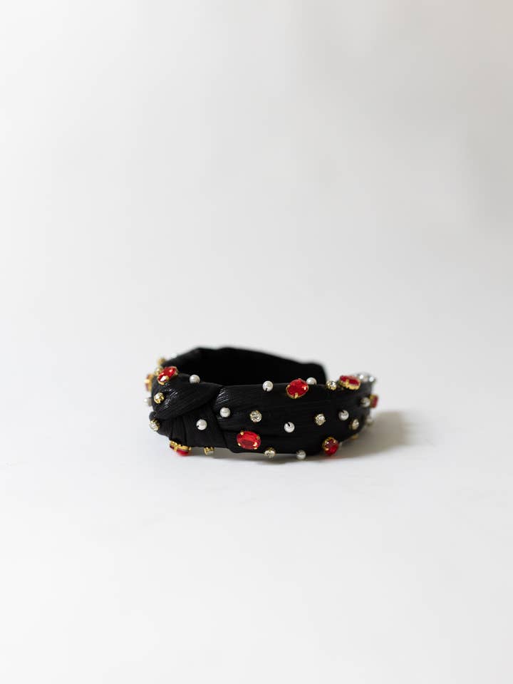 Bandeau noué Game Day noir pour la vente par Honeybee’s