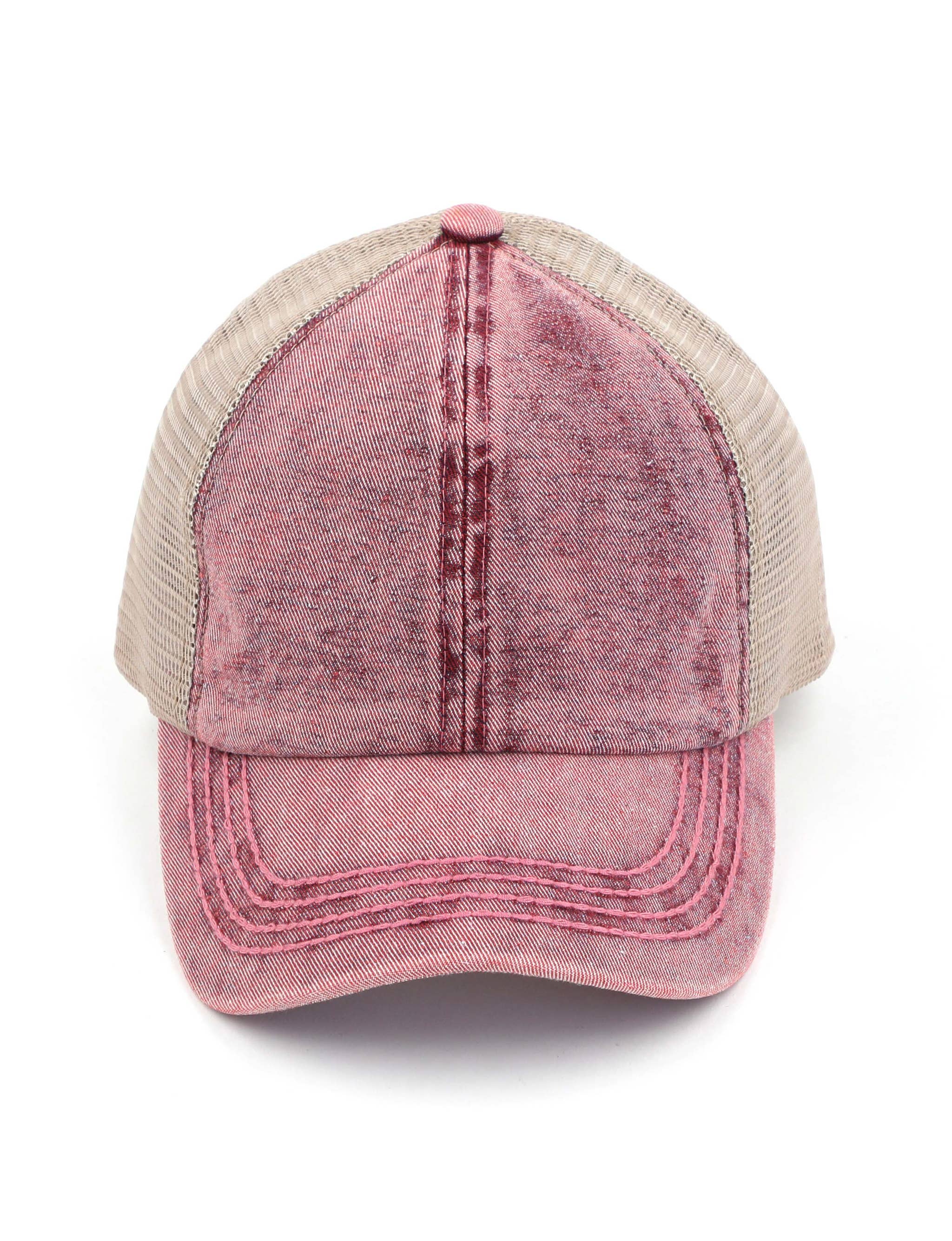 Truly Contagious - Wholesale Ponytail Cap - Women's - CC Washed Denim Criss Cross Cap ( BT-1009 )0