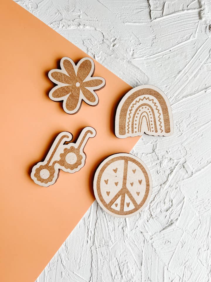 60's Inspired Wooden Play Pieces for wholesale by Eye Spy Club